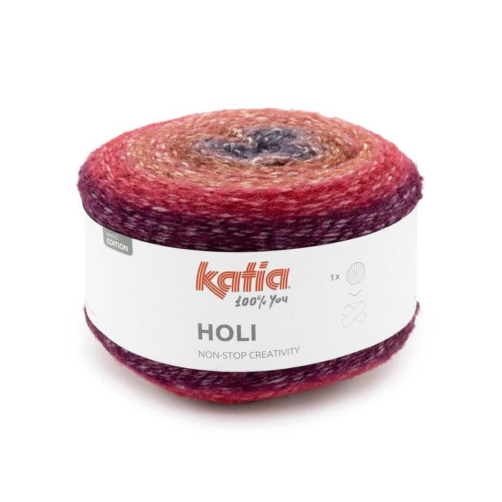 Katia Holi, Farbe 0502 Rot Rostrot Schwarz – Schurwolle und Synthetik bei Lieblingsgarn
