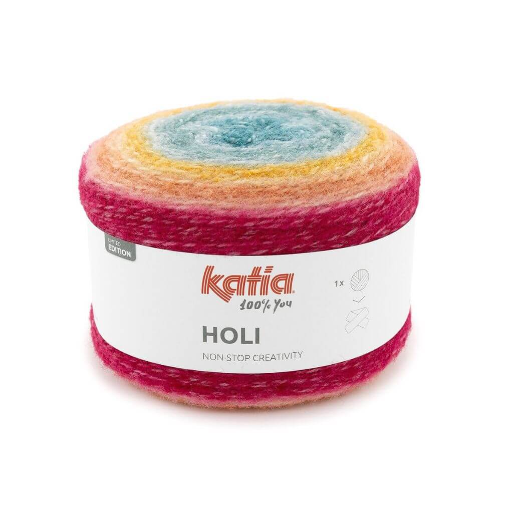Katia Holi, Farbe 0505 Petrol Ocker Rot – Schurwolle und Synthetik bei Lieblingsgarn