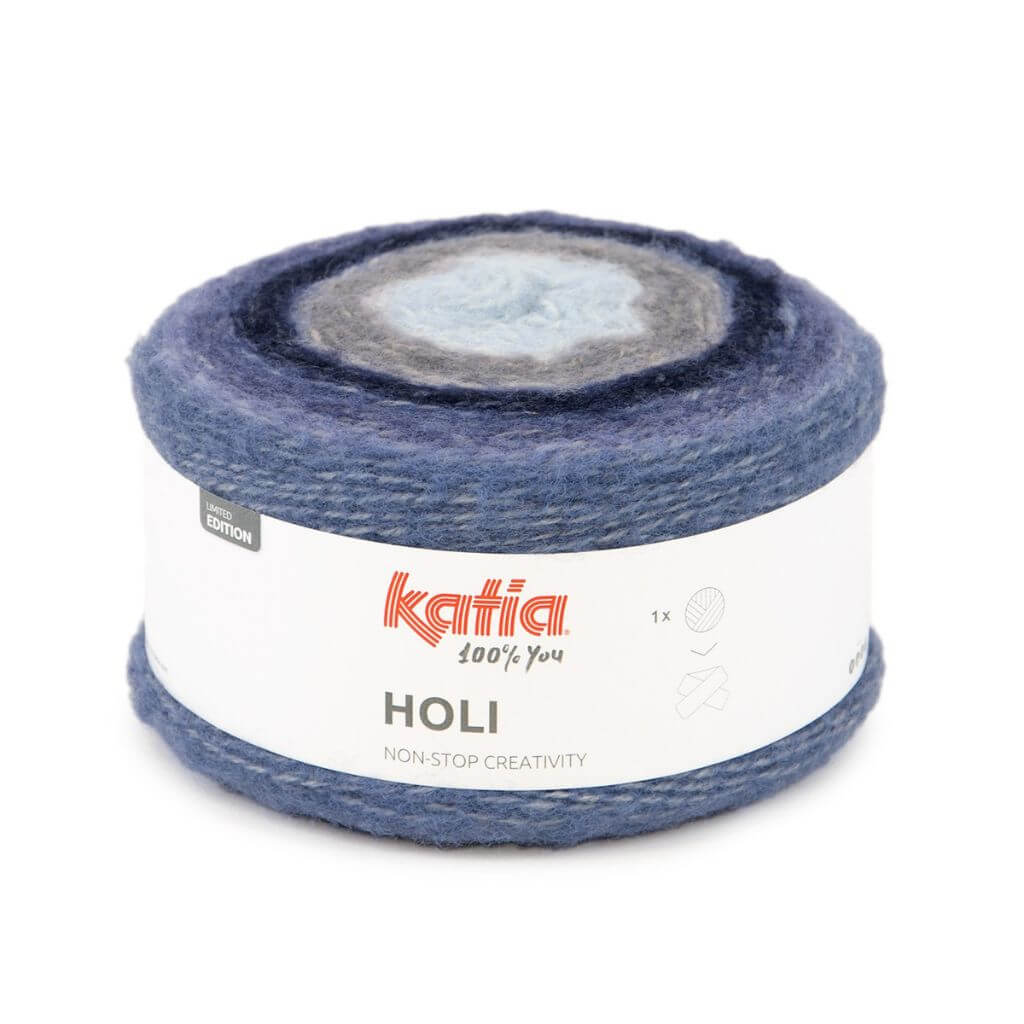 Katia Holi, Farbe 0511 Blau Ozeanblau Grau – Schurwolle und Synthetik bei Lieblingsgarn