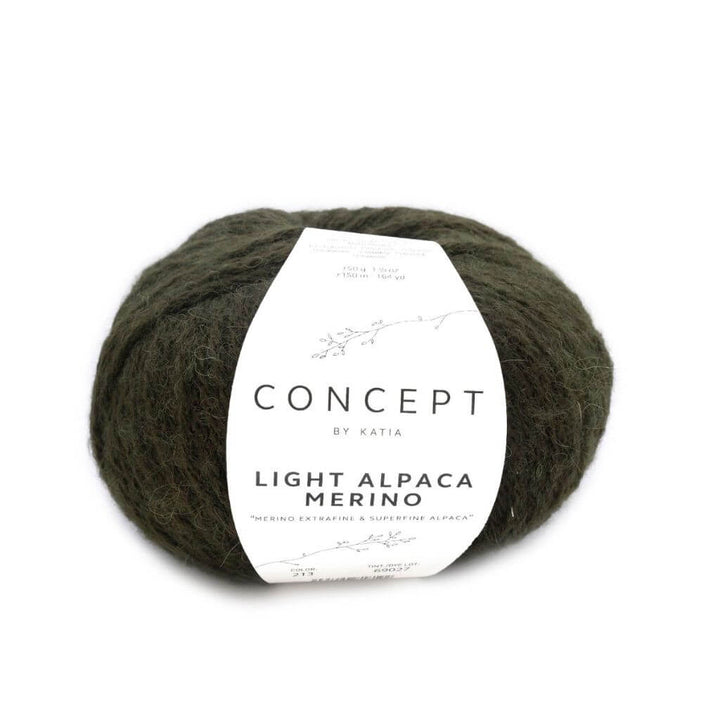 Katia Concept Light Alpaca Merino, Farbe 213 Moosgrün – Alpaka, Schurwolle und Synthetik bei Lieblingsgarn