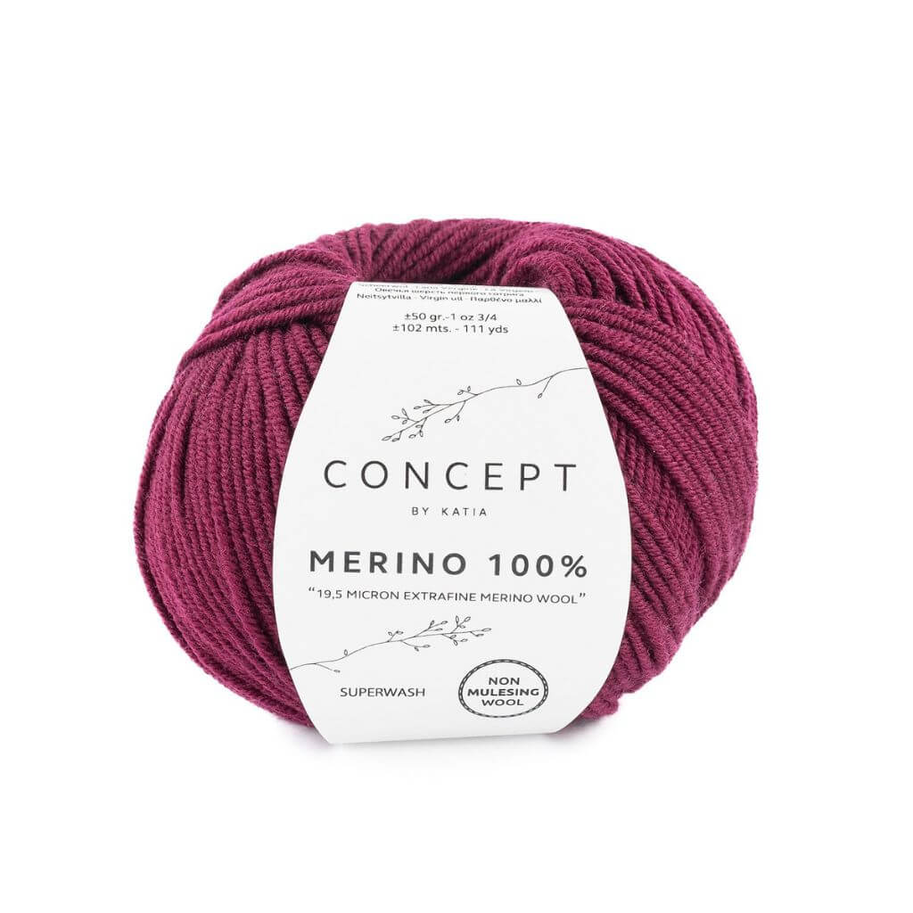 Katia Concept Merino 100 %, Farbe 25 Bordeauxviolett – Merino bei Lieblingsgarn