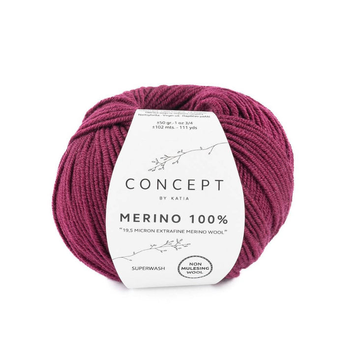 Katia Concept Merino 100 %, Farbe 25 Bordeauxviolett – Merino bei Lieblingsgarn