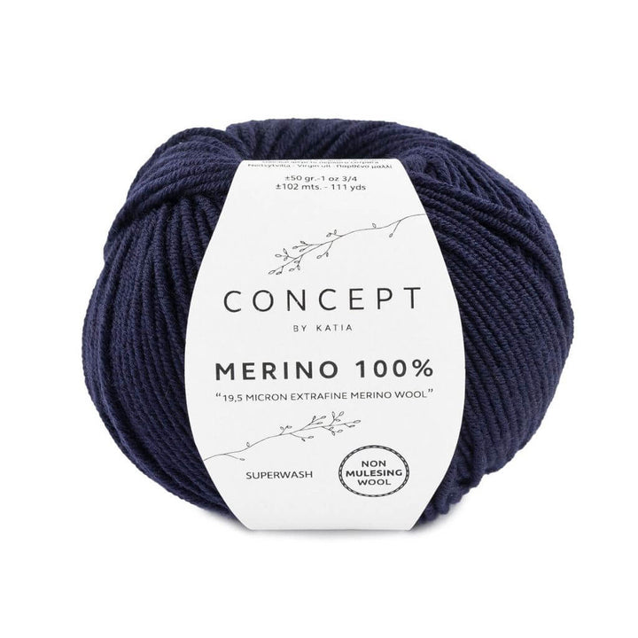 Katia Concept Merino 100 %, Farbe 5 Dunkelblau – Merino bei Lieblingsgarn