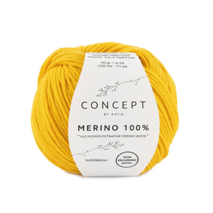Katia Concept Merino 100 %, Farbe 63 Zitronengelb – Merino bei Lieblingsgarn