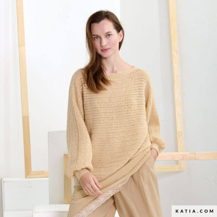 Katia Oversize Pullover mit tiefem Ausschnitt Häkelanleitung - Katia (Heft) bei bei bei bei Lieblingsgarn