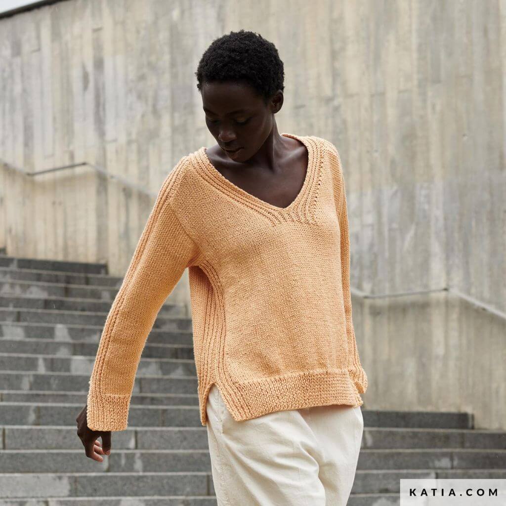 Katia Pullover mit V-Ausschnitt Strickanleitung - Katia (Heft) bei bei bei bei Lieblingsgarn
