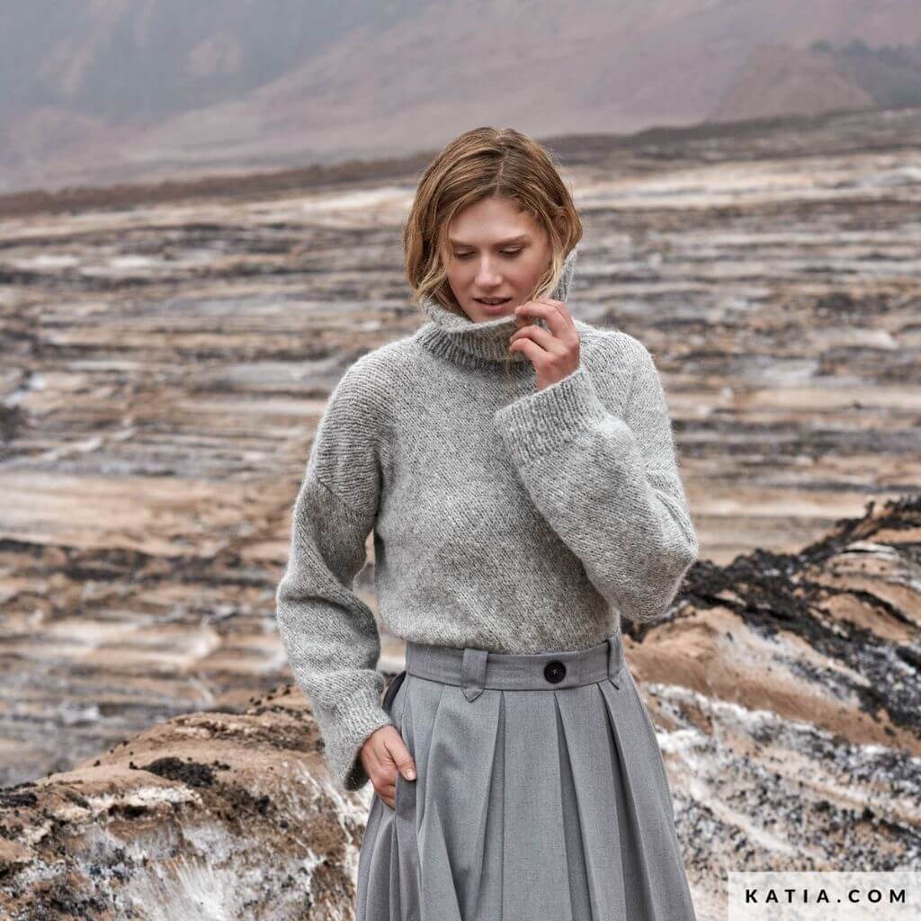 Katia Maxi-Pullover für Damen Strickanleitung - Katia (PDF) bei bei bei bei Lieblingsgarn
