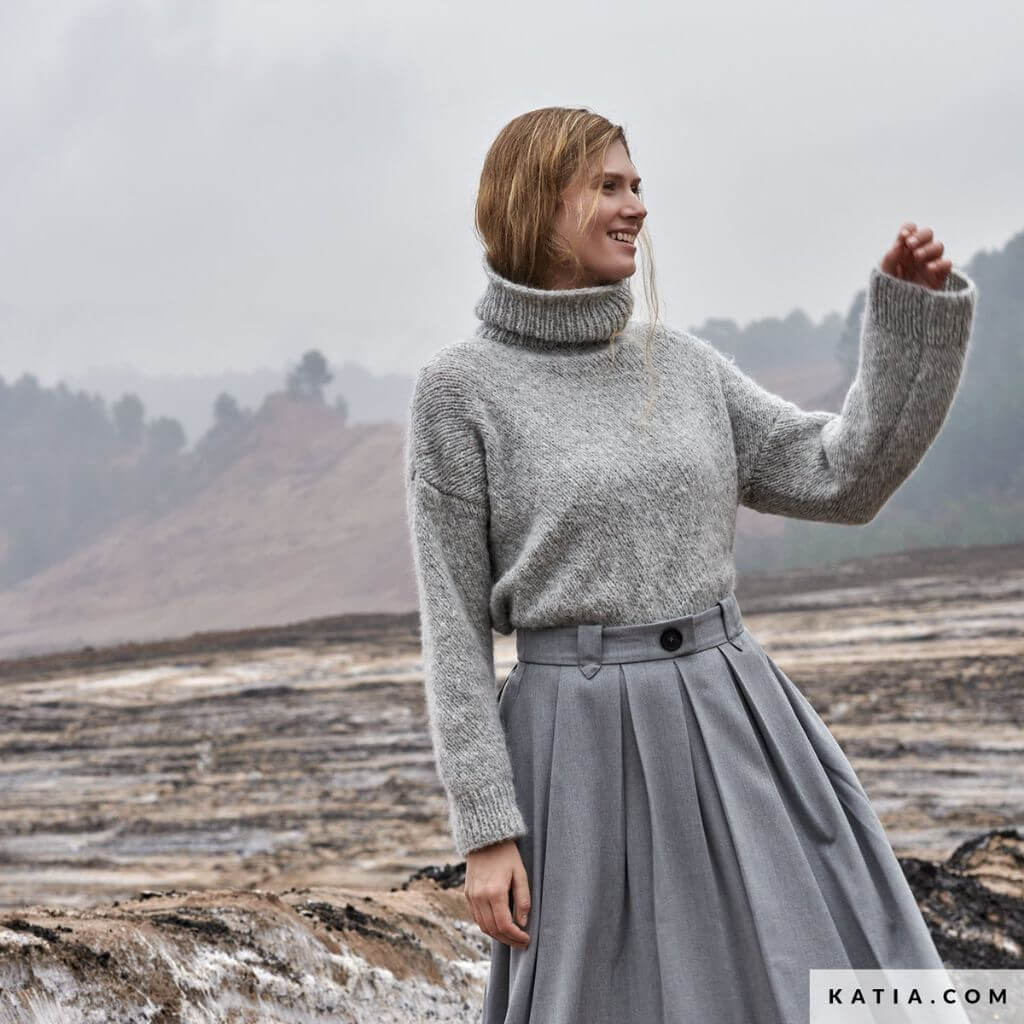 Katia Maxi-Pullover für Damen Strickanleitung - Katia (PDF) bei bei bei bei Lieblingsgarn