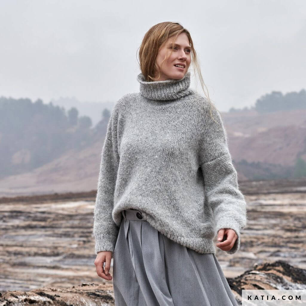 Katia Maxi-Pullover für Damen Strickanleitung - Katia (PDF) bei bei bei bei Lieblingsgarn
