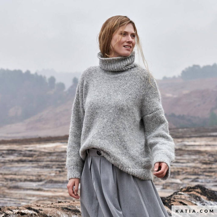 Katia Maxi-Pullover für Damen Strickanleitung - Katia (PDF) bei bei bei bei Lieblingsgarn
