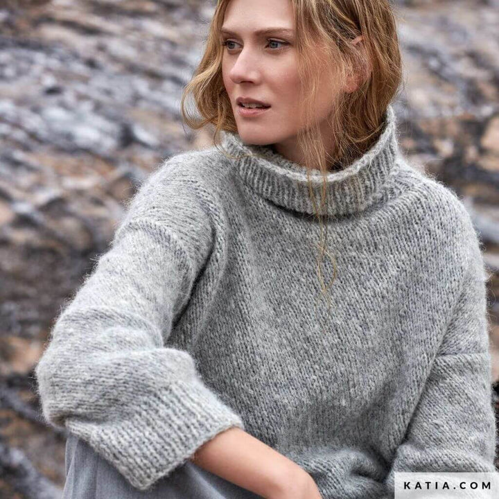 Katia Maxi-Pullover für Damen Strickanleitung - Katia (PDF) bei bei bei bei Lieblingsgarn