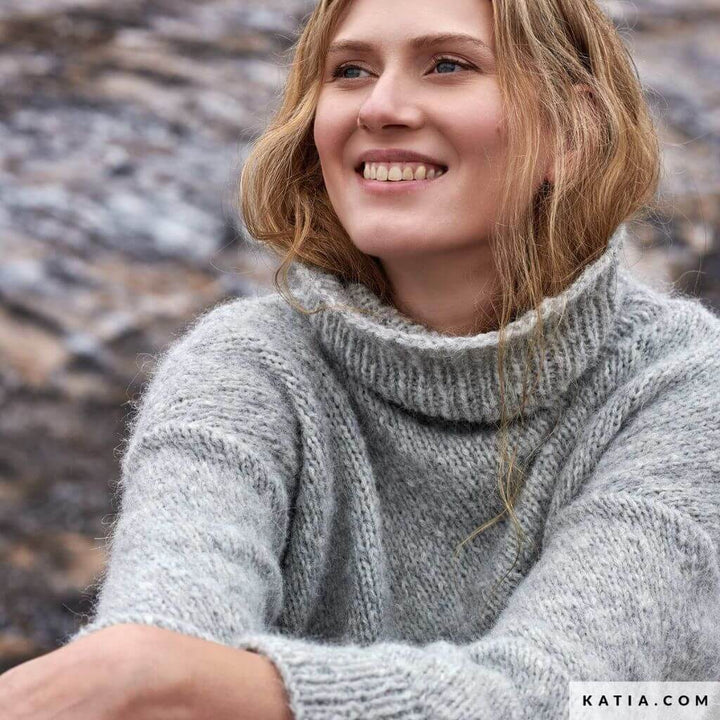 Katia Maxi-Pullover für Damen Strickanleitung - Katia (PDF) bei bei bei bei Lieblingsgarn