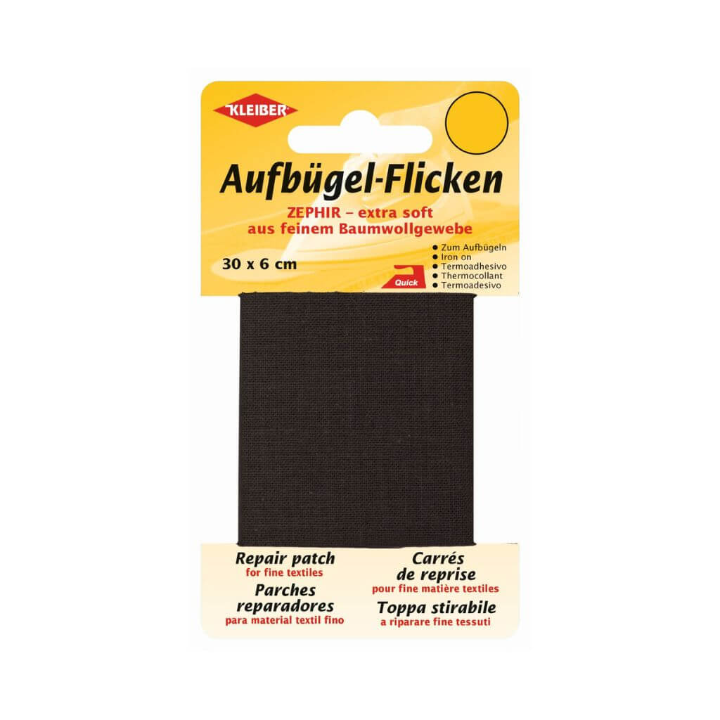 Kleiber Zephir Aufbügel-Flicken, Farbe 11 Schwarz – Baumwolle bei Lieblingsgarn