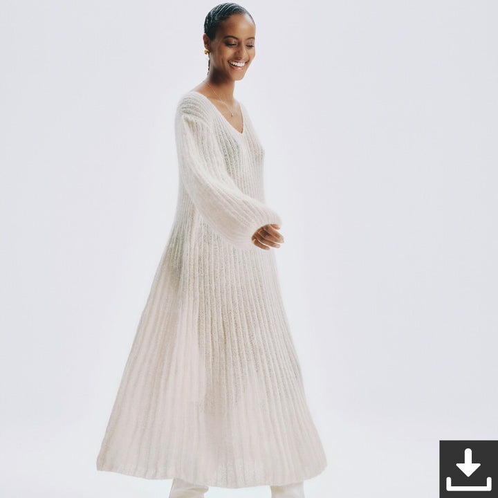 Lana Grossa Pattern Langes Kleid Strickset - Lana Grossa (PDF) bei bei bei bei Lieblingsgarn