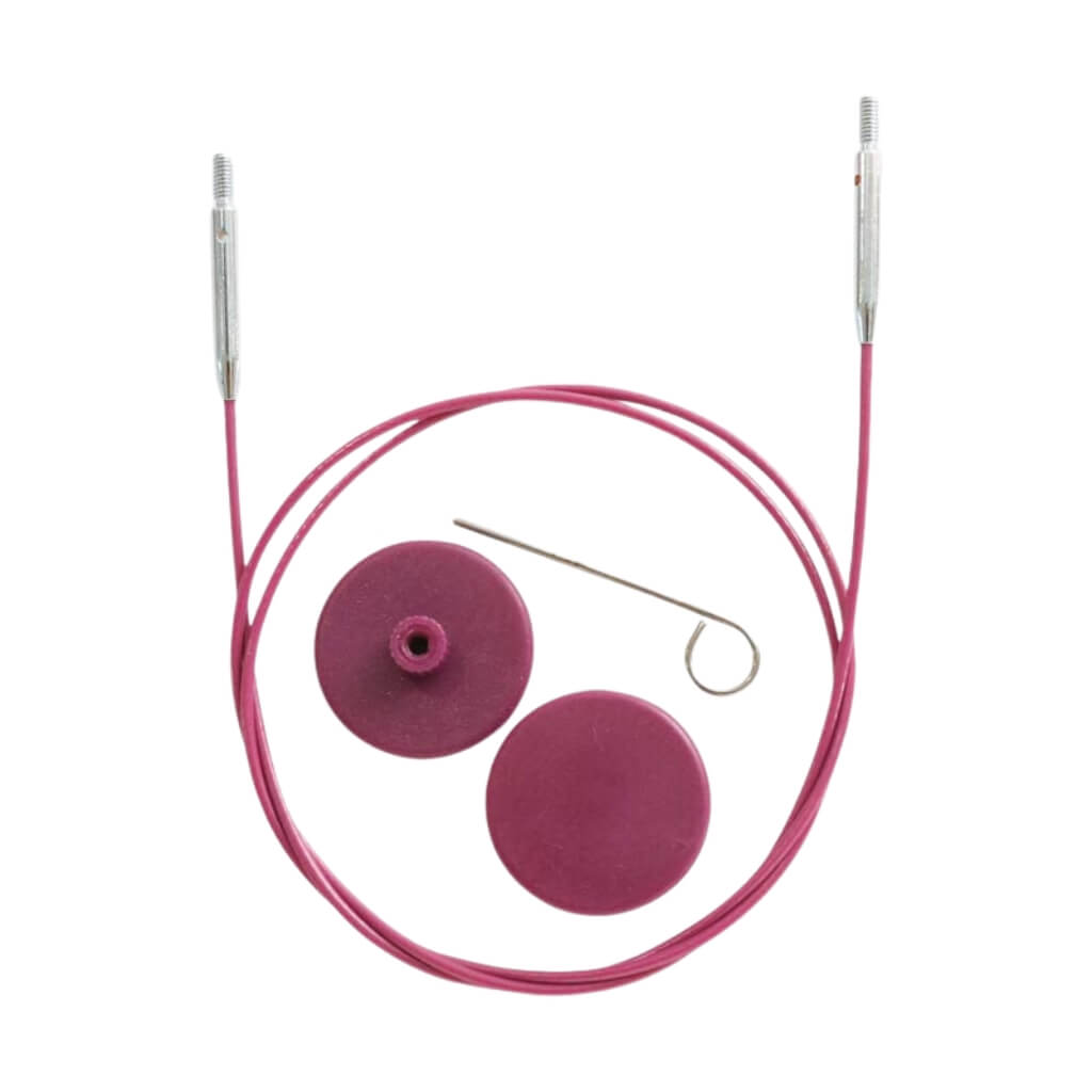 KnitPro Nadelseil 360° Swivel lila, Farbe 40 – Metall bei bei Lieblingsgarn