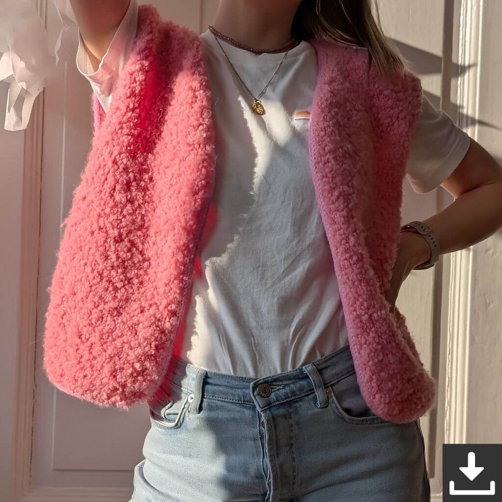 Knitmitjo Fluffy Fleece Vest Strickanleitung - Knitmitjo (PDF) bei bei bei bei bei bei bei bei Lieblingsgarn