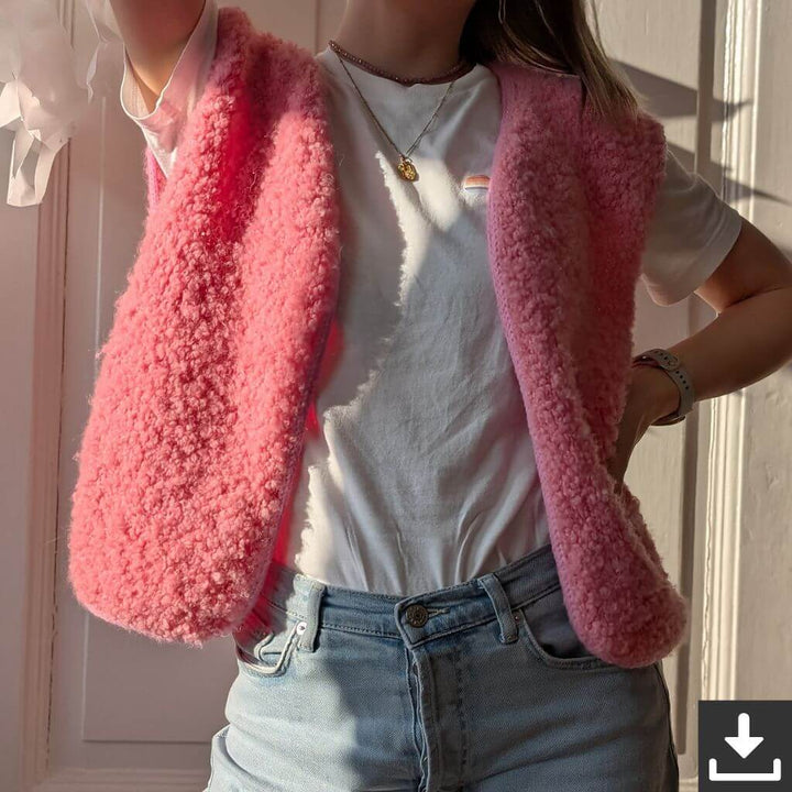 Knitmitjo Fluffy Fleece Vest Strickanleitung - Knitmitjo (PDF) bei bei bei bei bei bei bei bei Lieblingsgarn