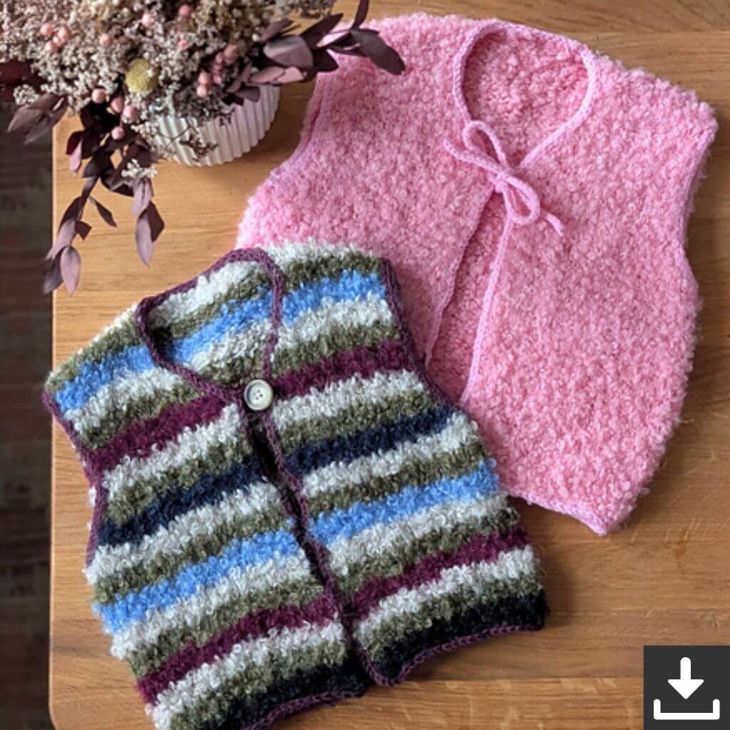 Knitmitjo Pattern Mini Fluffy Fleece Vest Strickanleitung - KnitmitJo (PDF) bei bei bei bei bei bei bei Lieblingsgarn