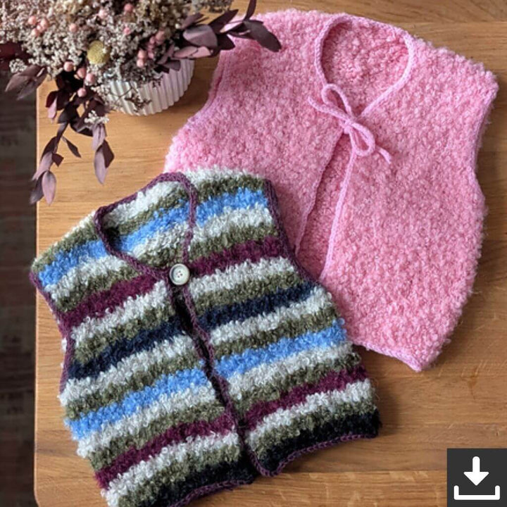 Knitmitjo Pattern Mini Fluffy Fleece Vest Strickanleitung - KnitmitJo (PDF) bei bei bei bei bei bei bei Lieblingsgarn