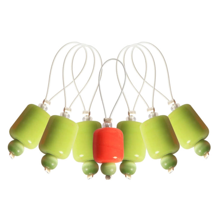 KnitPro Maschenmarker Zooni - 7 Stk., Farbe Holly – Glas bei Lieblingsgarn