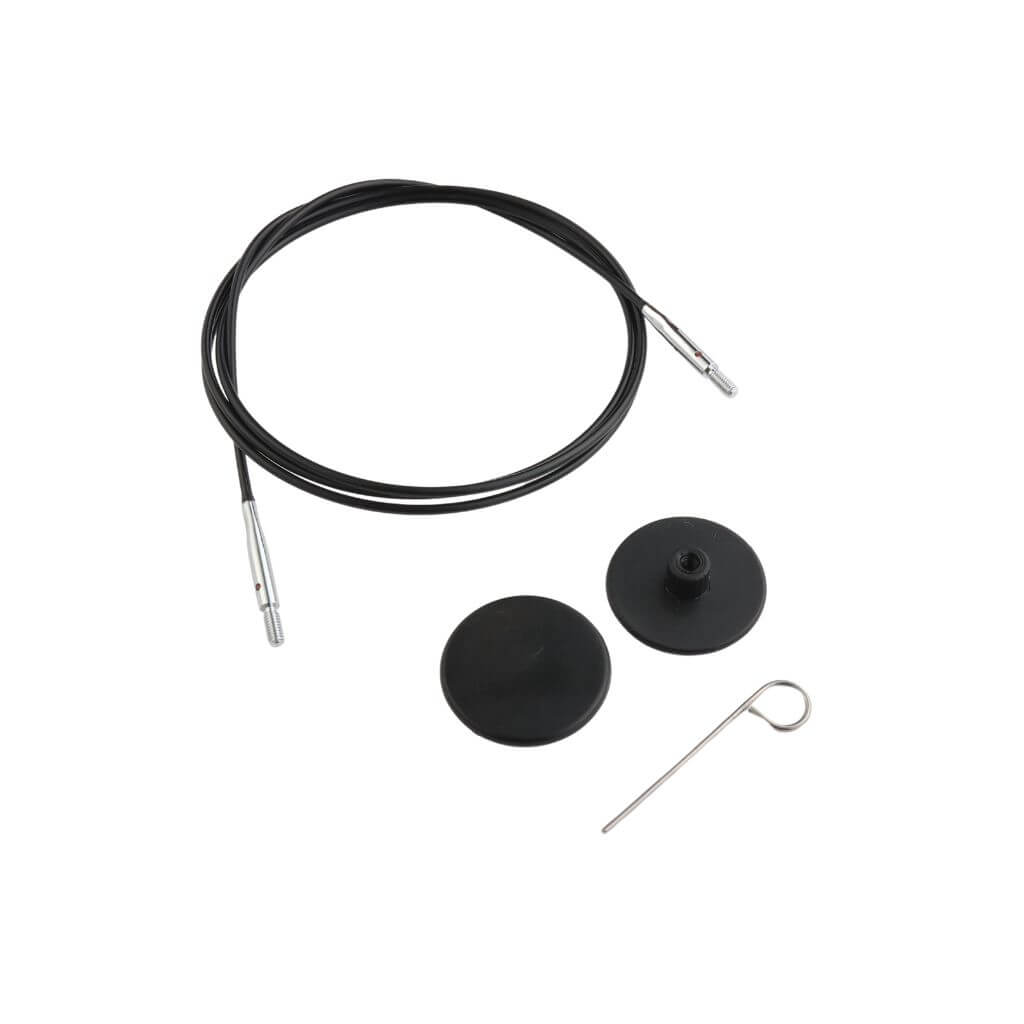 KnitPro Nadelseil Swivel 360° schwarz, Farbe 100 – Metall bei Lieblingsgarn