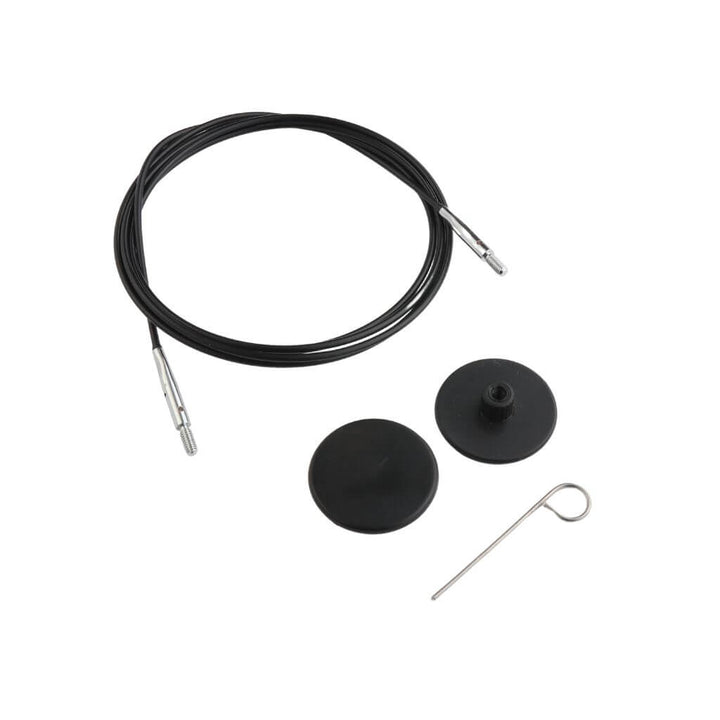 KnitPro Nadelseil Swivel 360° schwarz, Farbe 120 – Metall bei Lieblingsgarn