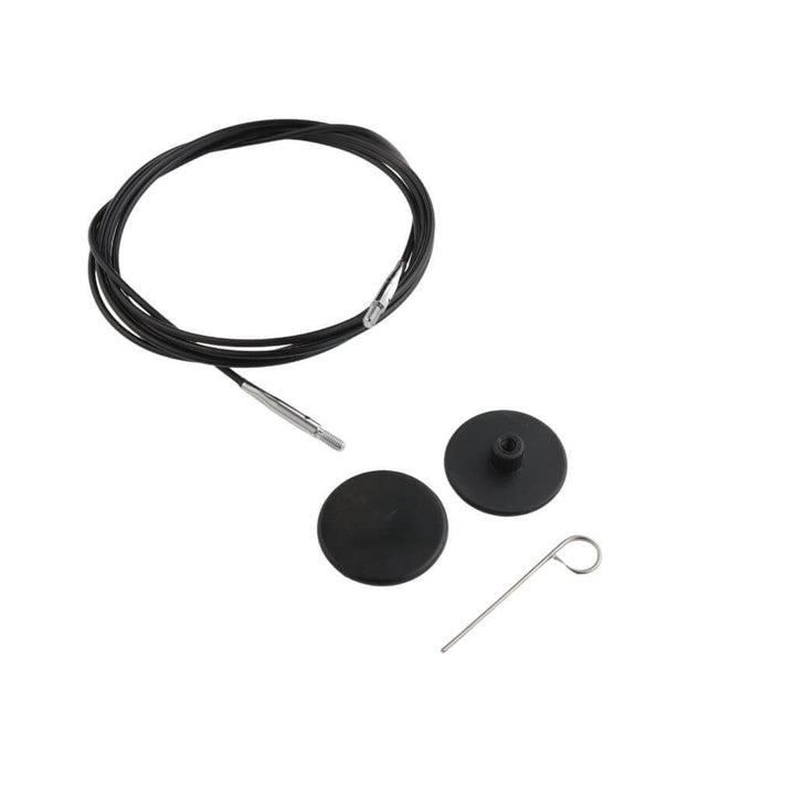 KnitPro Nadelseil Swivel 360° schwarz, Farbe 150 – Metall bei Lieblingsgarn