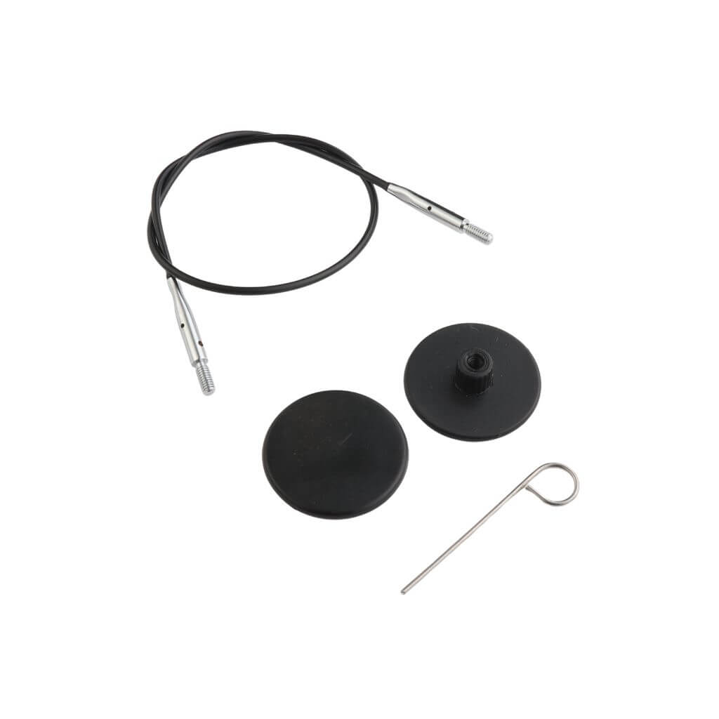 KnitPro Nadelseil Swivel 360° schwarz, Farbe 40 – Metall bei Lieblingsgarn