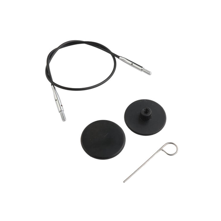 KnitPro Nadelseil Swivel 360° schwarz, Farbe 40 – Metall bei Lieblingsgarn