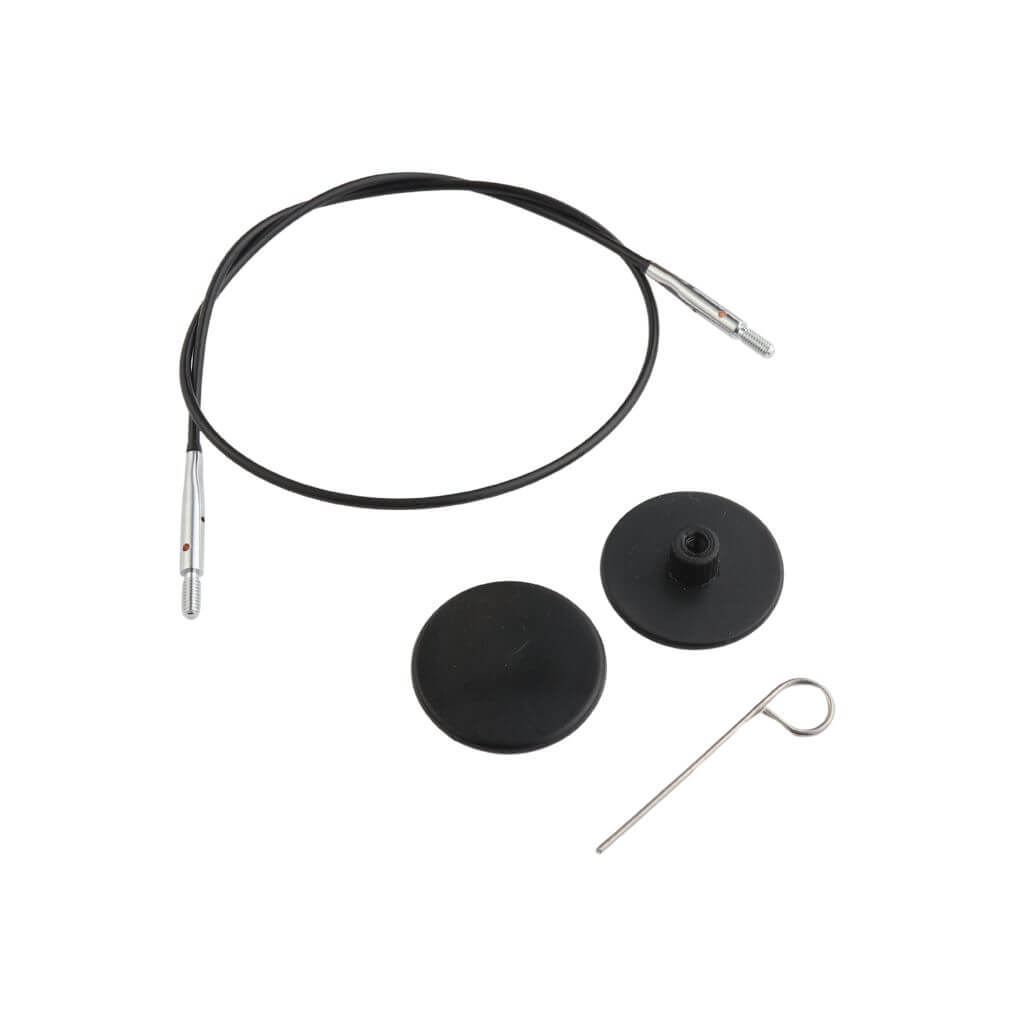 KnitPro Nadelseil Swivel 360° schwarz, Farbe 50 – Metall bei Lieblingsgarn