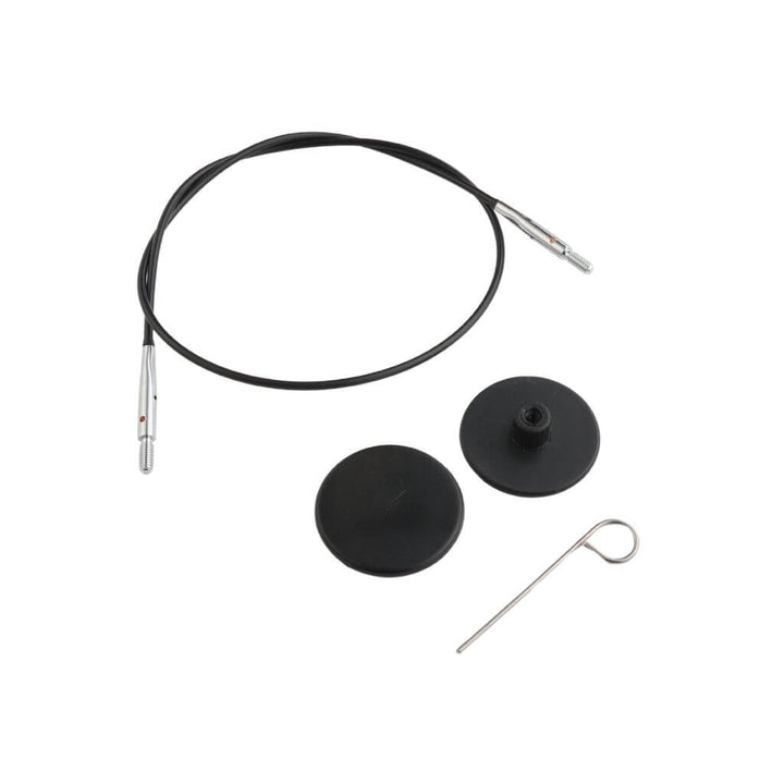 KnitPro Nadelseil Swivel 360° schwarz, Farbe 50 – Metall bei Lieblingsgarn