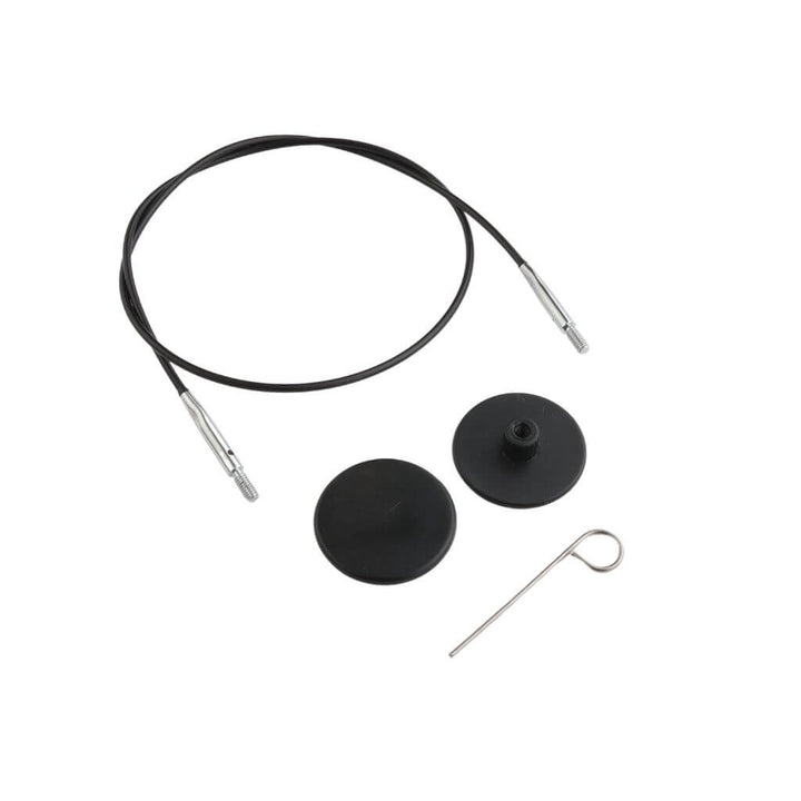 KnitPro Nadelseil Swivel 360° schwarz, Farbe 60 – Metall bei Lieblingsgarn
