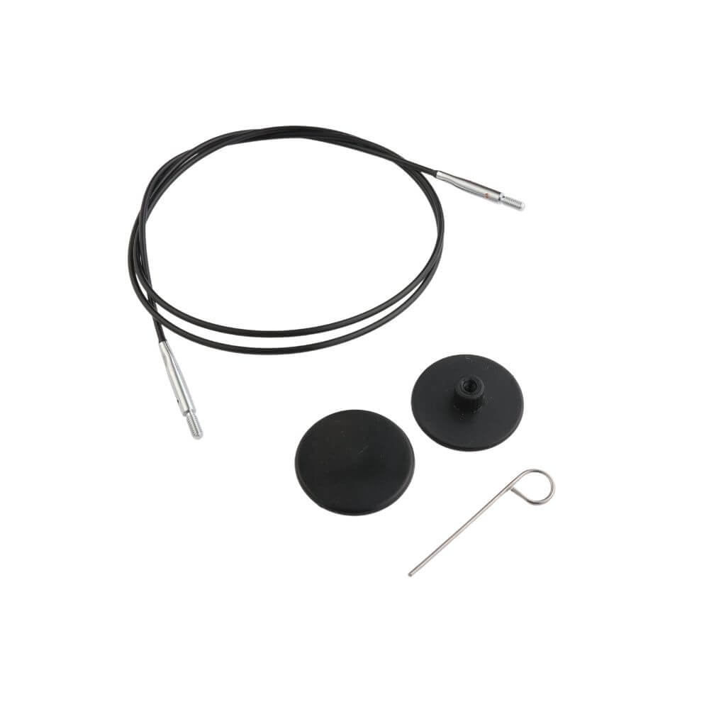 KnitPro Nadelseil Swivel 360° schwarz, Farbe 80 – Metall bei Lieblingsgarn