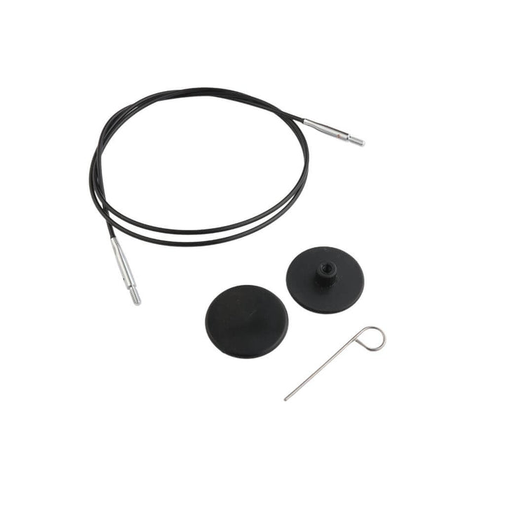 KnitPro Nadelseil Swivel 360° schwarz, Farbe 80 – Metall bei Lieblingsgarn