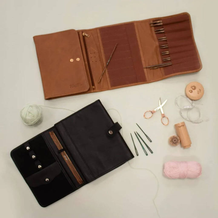 KnitPro Velora Häkel- und Strick Etui Leder bei bei bei bei Lieblingsgarn