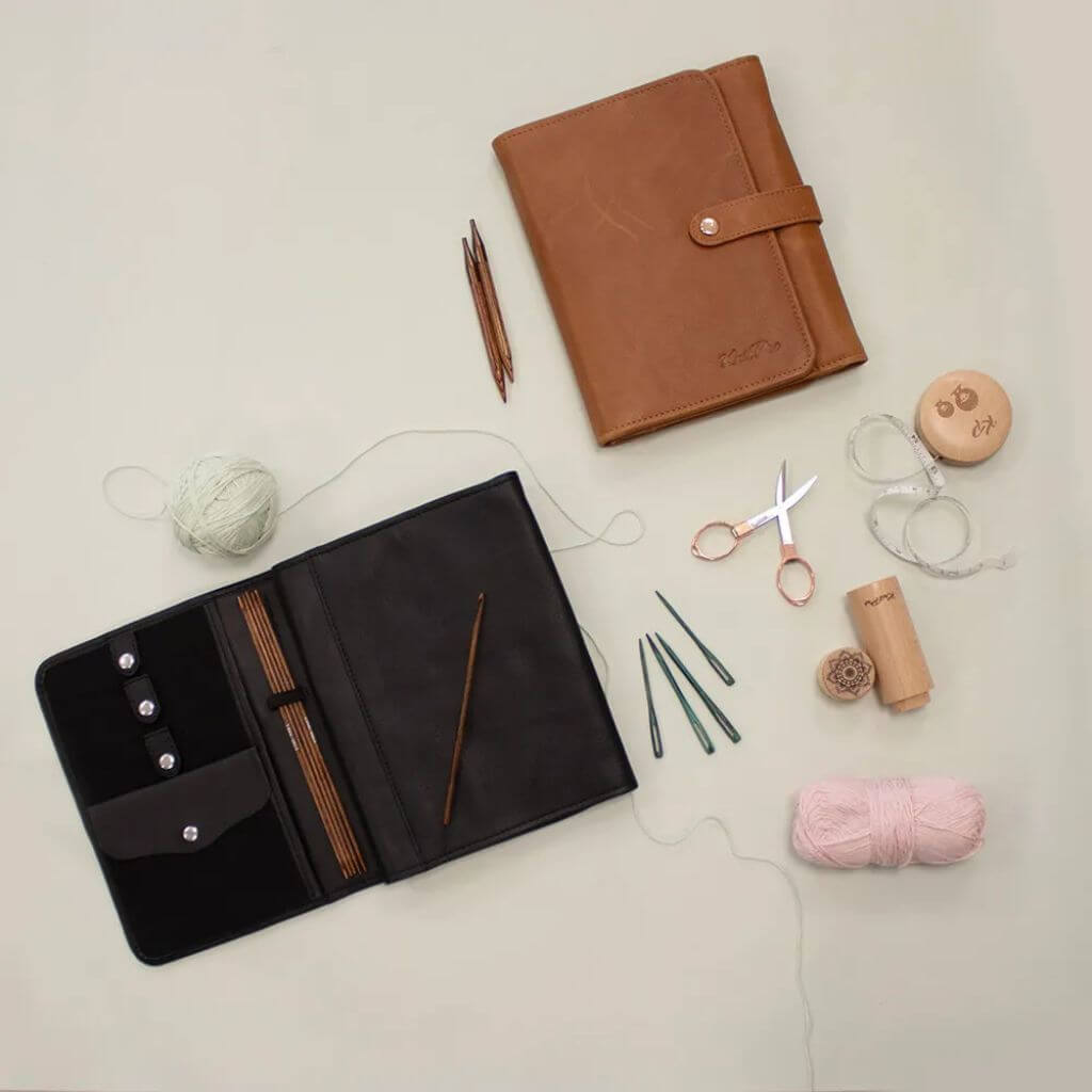 KnitPro Velora Häkel- und Strick Etui Leder bei bei bei bei Lieblingsgarn