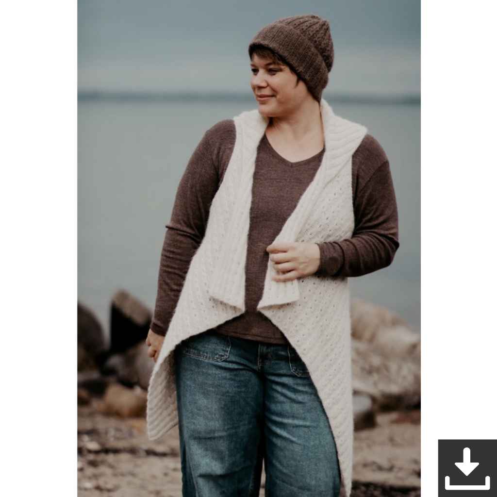 Appelbanne Design Pattern Koffeeboon Vest Strickanleitung - Appelbanne (PDF) bei bei bei bei bei bei bei bei Lieblingsgarn