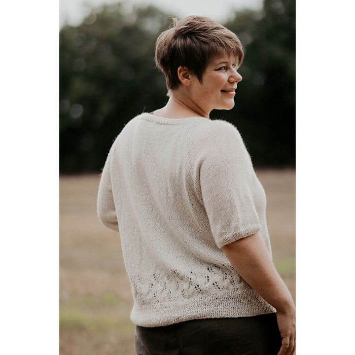 Inga Mallwitz Damen Kurzarmpullover Korn Tee Strickanleitung - Appelbanne Design (PDF) bei bei bei bei bei bei Lieblingsgarn