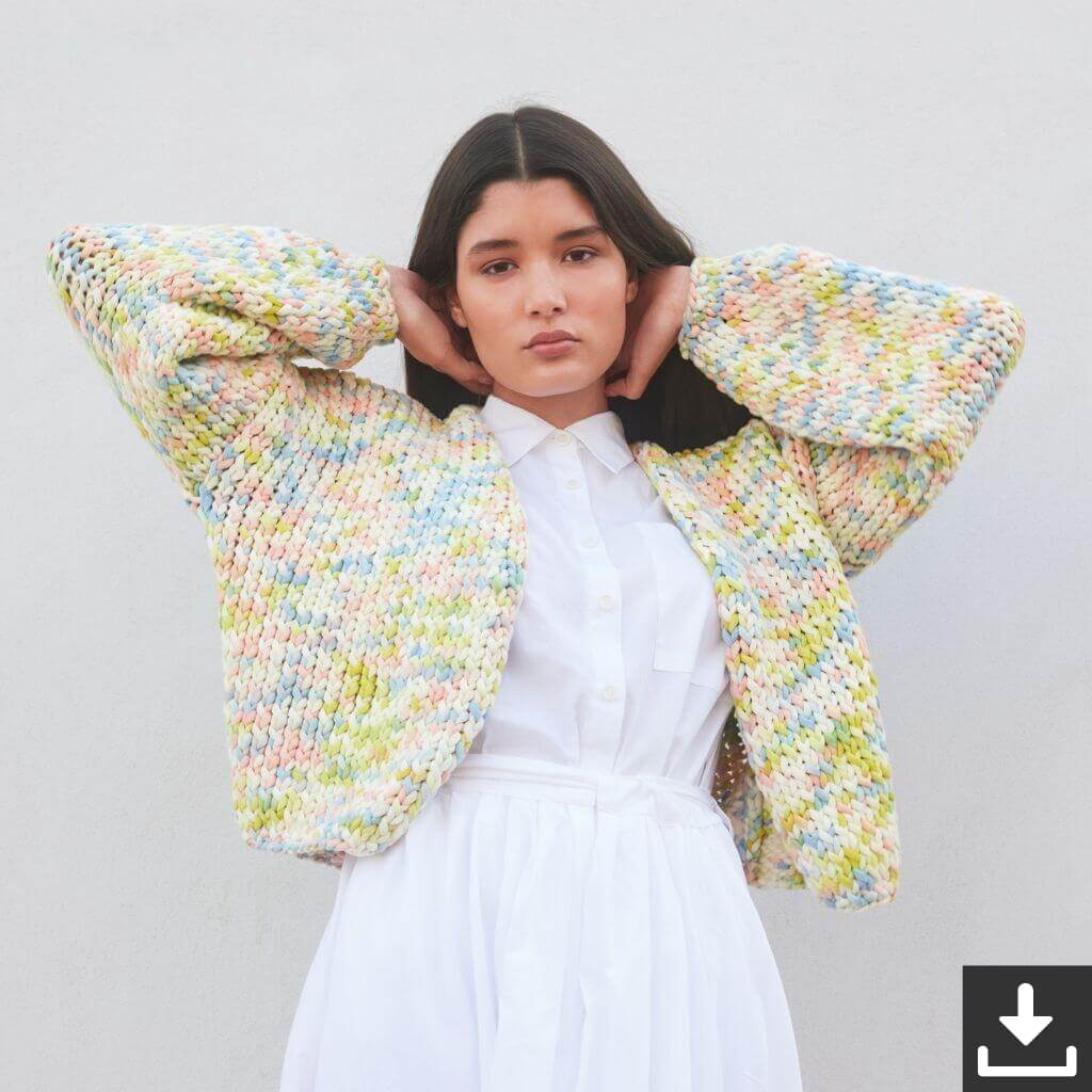 Lana Grossa Pattern Kurzer Cardigan Strickanleitung - Lana Grossa (PDF) bei bei bei bei bei bei bei Lieblingsgarn