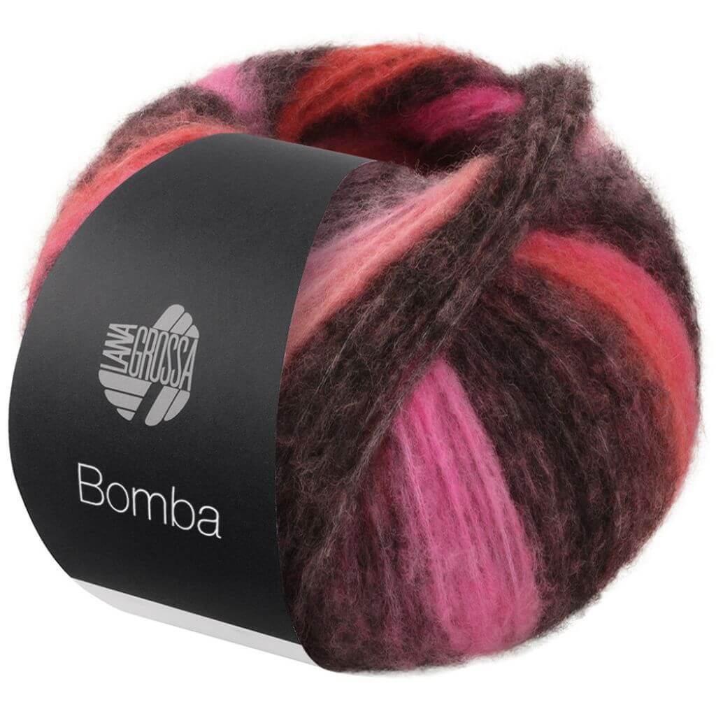 Lana Grossa Bomba, Farbe 2 Rosa/Pink/Koralle/Brombeer/Graurot/Graurosa/Dunkelgrau – Merino und Synthetik bei Lieblingsgarn
