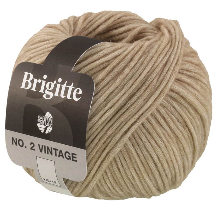 Lana Grossa Brigitte No.2 Vintage, Farbe 201 Graubeige meliert – Baumwolle, Merino und Seide bei Lieblingsgarn