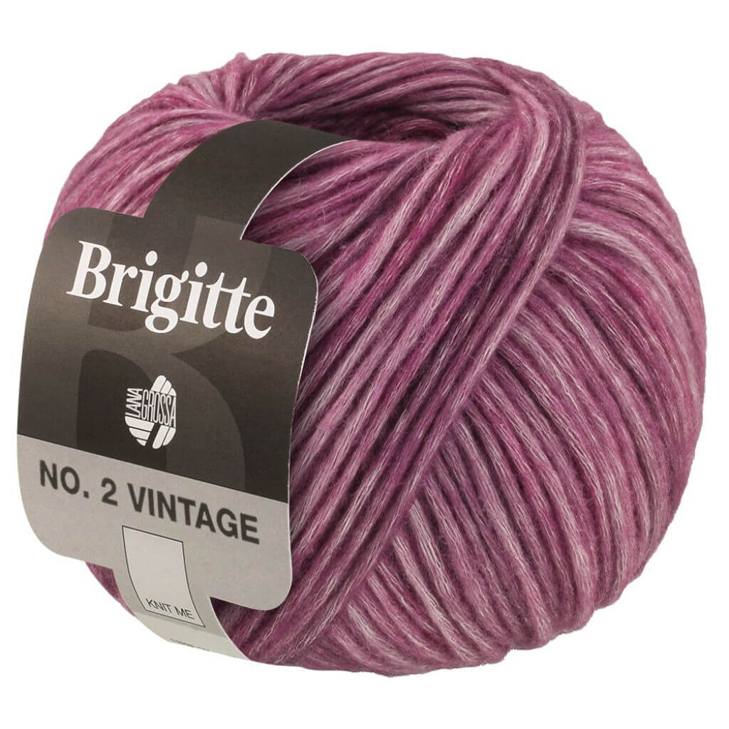 Lana Grossa Brigitte No.2 Vintage, Farbe 204 Rotviolett meliert – Baumwolle, Merino und Seide bei Lieblingsgarn