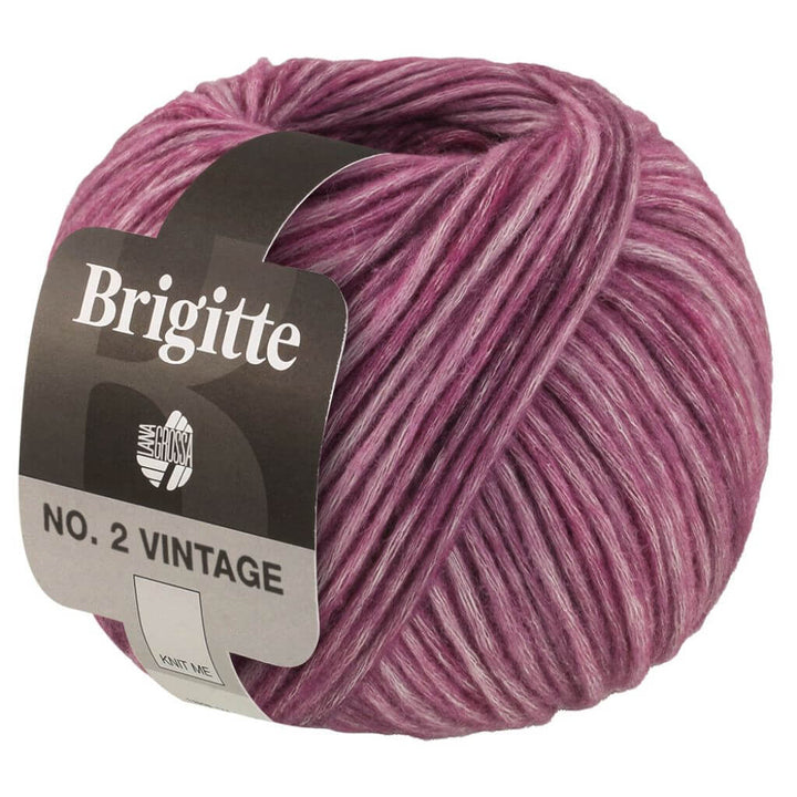 Lana Grossa Brigitte No.2 Vintage, Farbe 204 Rotviolett meliert – Baumwolle, Merino und Seide bei Lieblingsgarn