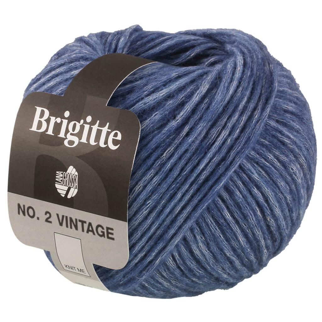Lana Grossa Brigitte No.2 Vintage, Farbe 205 Blau meliert – Baumwolle, Merino und Seide bei Lieblingsgarn