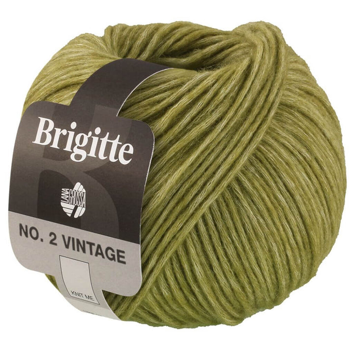 Lana Grossa Brigitte No.2 Vintage, Farbe 208 Oliv meliert – Baumwolle, Merino und Seide bei Lieblingsgarn