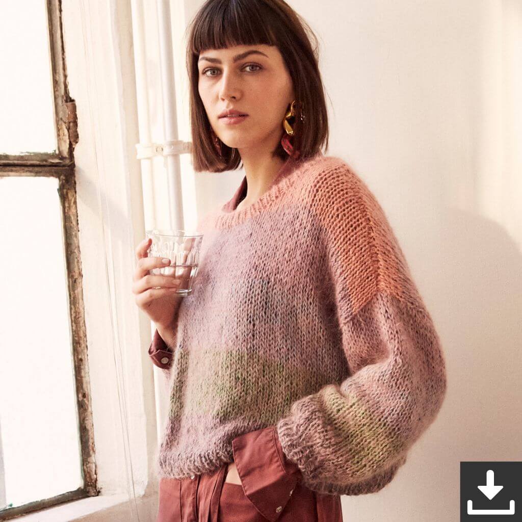 Lana Grossa Pattern Lässiger Damen Pullover Strickset - Lana Grossa (PDF) bei bei bei bei bei bei Lieblingsgarn