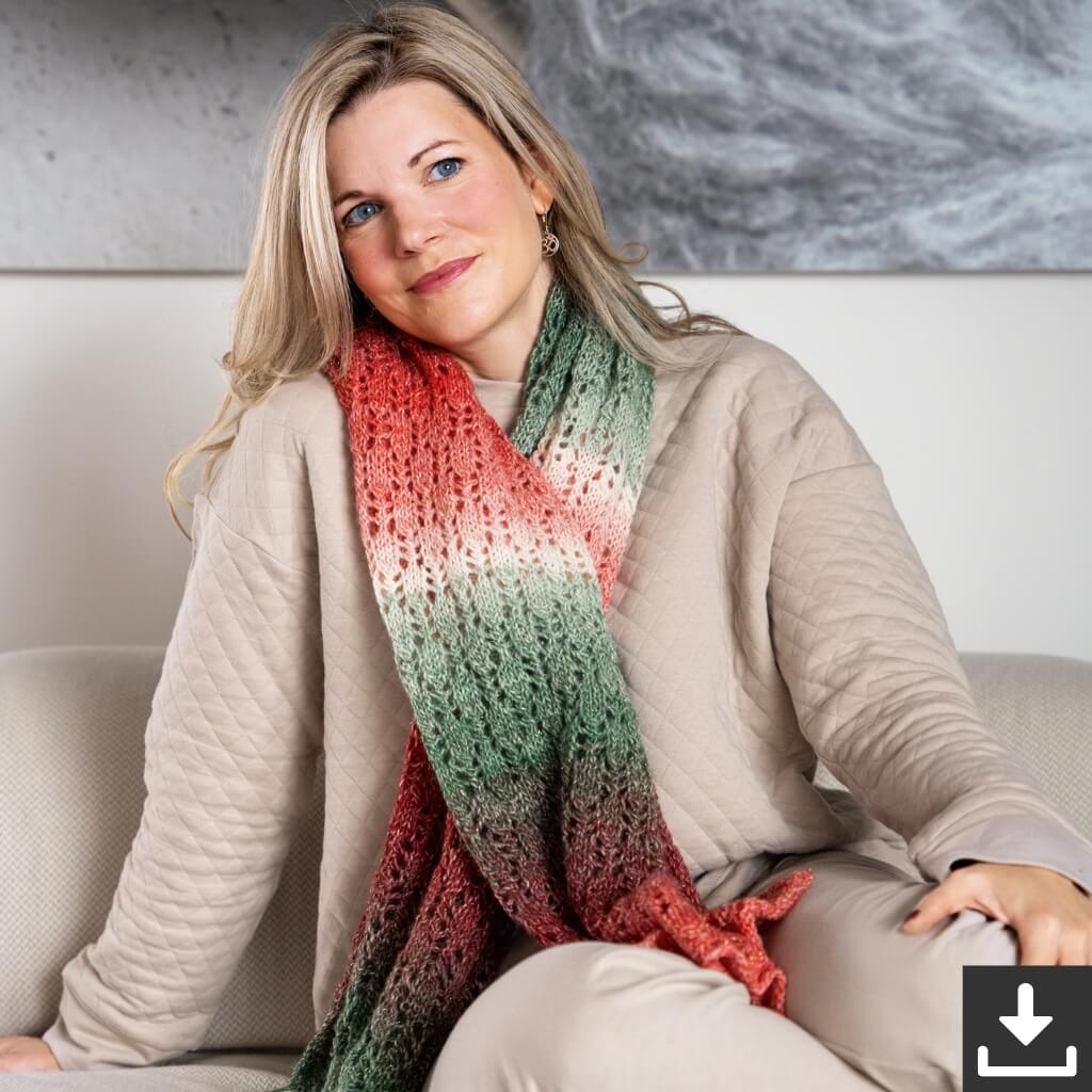 Lana Grossa Weihnachtlicher Schal Strickset - Lana Grossa (PDF) bei bei bei bei Lieblingsgarn
