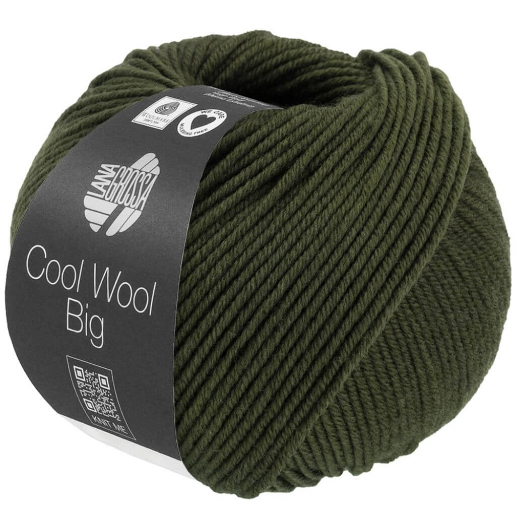 Lana Grossa Cool Wool Big, Farbe 1695 Lodengrün meliert – Merino und Schurwolle bei Lieblingsgarn