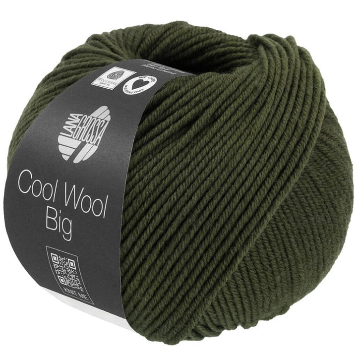 Lana Grossa Cool Wool Big, Farbe 1695 Lodengrün meliert – Merino und Schurwolle bei Lieblingsgarn