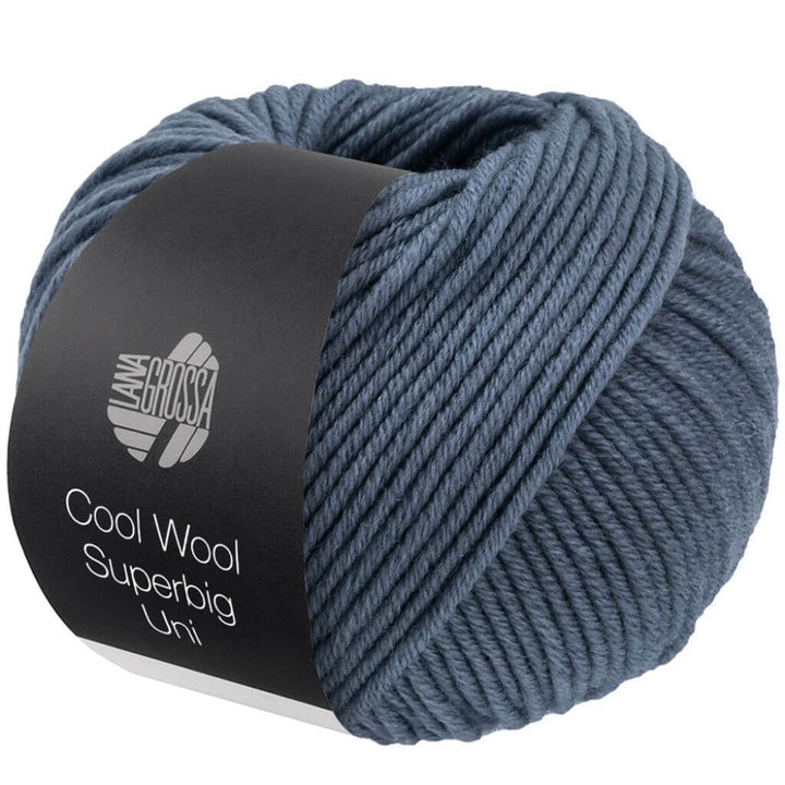 Lana Grossa Cool Wool Superbig Uni, Farbe 18 Stahlblau – Merino bei Lieblingsgarn